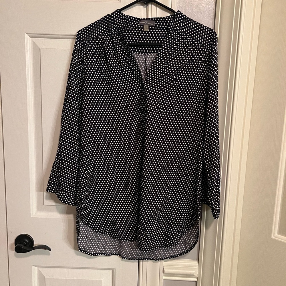 Polka Dot Women's Tunic - Black and White